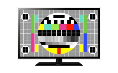 Modern Lcd televizyon ekranında sınayın. Vektör çizim.