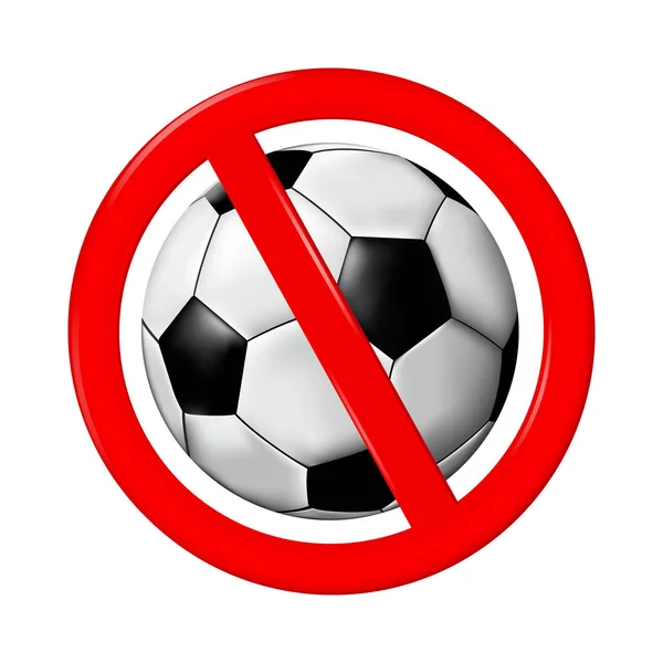 Πινακίδα Που Απαγορεύει Ποδόσφαιρο Λευκό Φόντο Εικονογράφηση Διάνυσμα — Διανυσματικό Αρχείο
