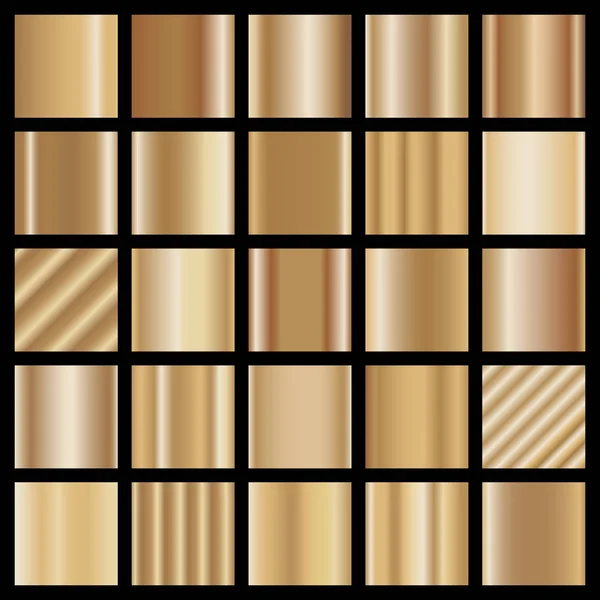 Colección Fondos Bronce Set Gradientes Bronce — Vector de stock