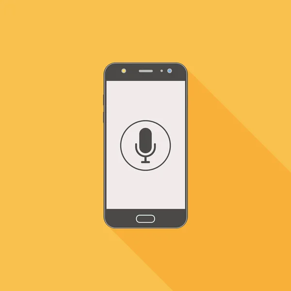 Smartphone Βοηθό Του Φωνή Φωνή Αναγνώριση Εικονίδιο Μοντέρνο Κινητό Τηλέφωνο — Διανυσματικό Αρχείο