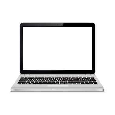 Boş ekran beyaz arka plan üzerinde izole sahip dizüstü bilgisayarı. Vektör çizim.