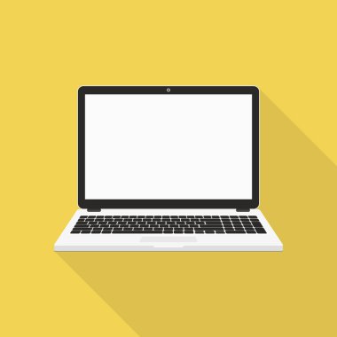 Dizüstü düz simgesi. Bilgisayar simgesi. Vektör çizim Eps10