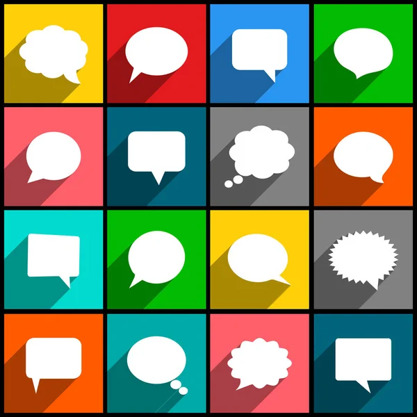 Abstract White Speech Bubbles Icons Vector Illustration — Stock Vector