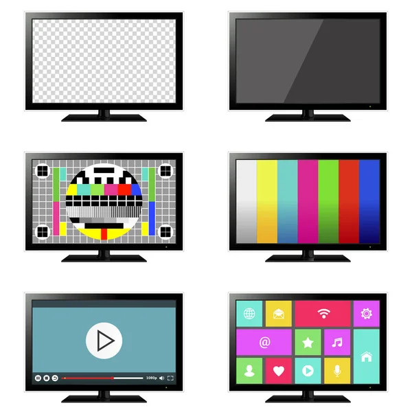 Chytrý Televizor Izolované Bílém Pozadí Vektorové Ilustrace — Stockový vektor