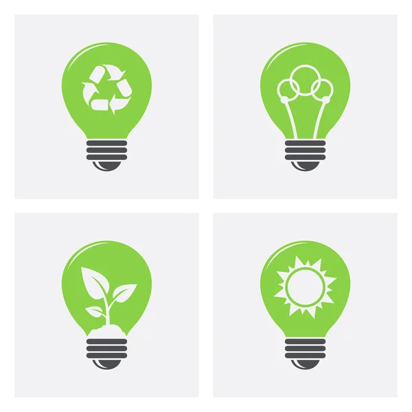 Iconos Concepto Energía Ecológica Verde Vector Eps10 — Archivo Imágenes Vectoriales