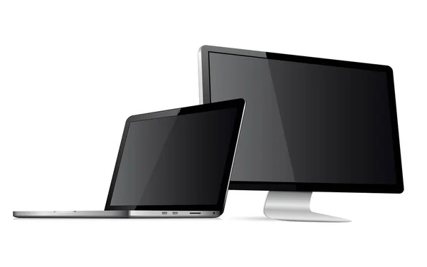 Exibição Computador Web Design Responsivo Com Laptop Isolado —  Vetores de Stock