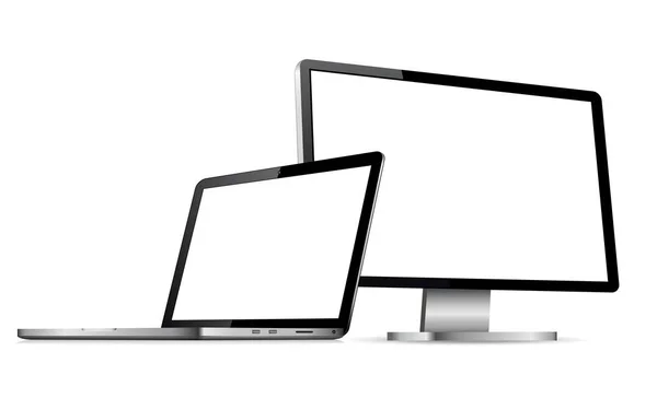 Isolated Computer Display Laptop Empty Space White Background — Stock Vector