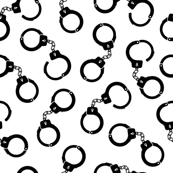 Handschellen Muster wiederholen nahtlos in schwarzer Farbe — Stockvektor