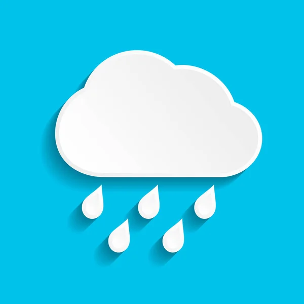 Icône de pluie avec nuage et chute — Image vectorielle