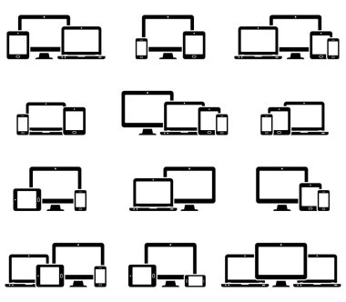 Duyarlı cihazlar web tasarım simgeleri ayarlayın