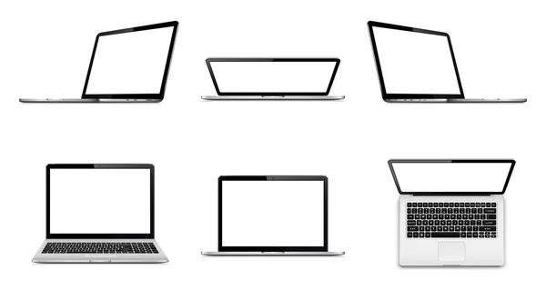 Laptop set com espaço vazio no fundo branco — Vetor de Stock