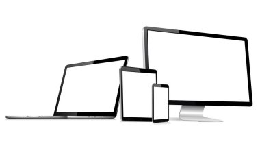 Cep telefonu yalıtılmış dizüstü ve Tablet PC ile duyarlı web tasarım bilgisayar ekranı