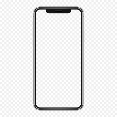 Akıllı telefon maket. Şeffaf ekran lı yalıtılmış şablonlu cep telefonu çerçevesi.