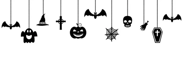 Halloween ornements suspendus fond — Image vectorielle