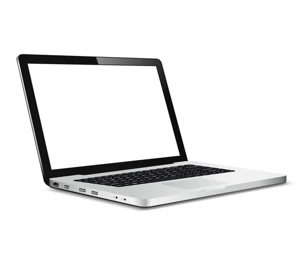 Izolowany Laptop Pustą Przestrzenią Białym Tle Notebook Komputerowy Pustym Ekranem — Wektor stockowy