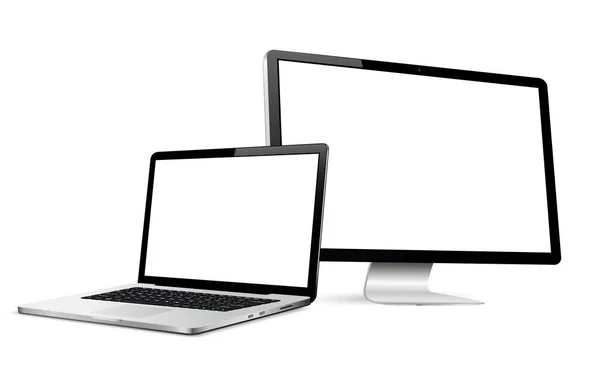 Отзывчивый Веб Дизайн Компьютерный Дисплей Ноутбуком Изолирован Векторная Иллюстрация — стоковый вектор