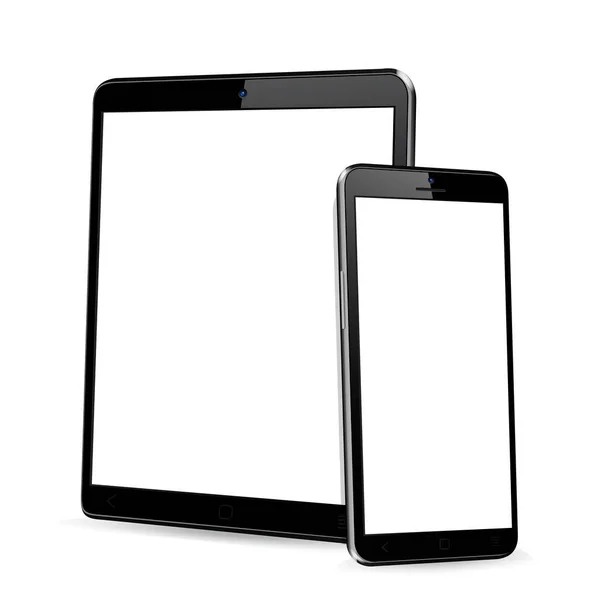 Tabletă Telefon Mobil Batjocură Sus Ilustrație Vectorială — Vector de stoc