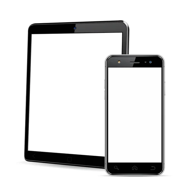 Tablette Avec Téléphone Portable Maquillée Illustration Vectorielle — Image vectorielle