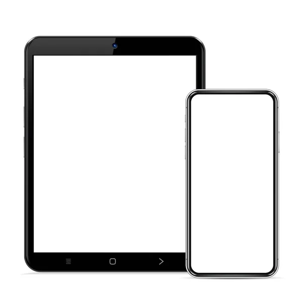 Tablet Cellphone Mock Vector Illustration — Stock Vector