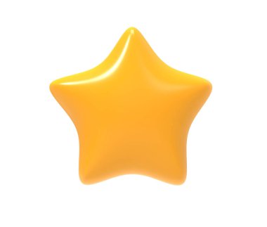 Sarı yıldız. 3d sembolü beyaz arka plan üzerinde izole