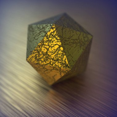 Geometrik şekilli 3B illüstrasyon.