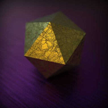 Geometrik şekilli 3B illüstrasyon