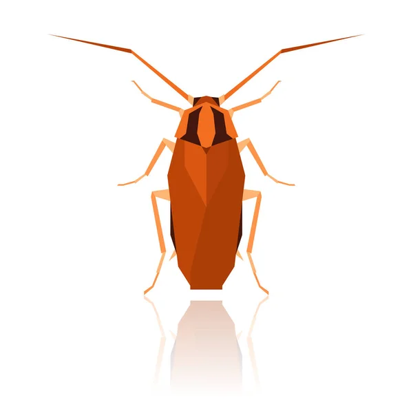 Flat geometric Cockroach — Stock Vector