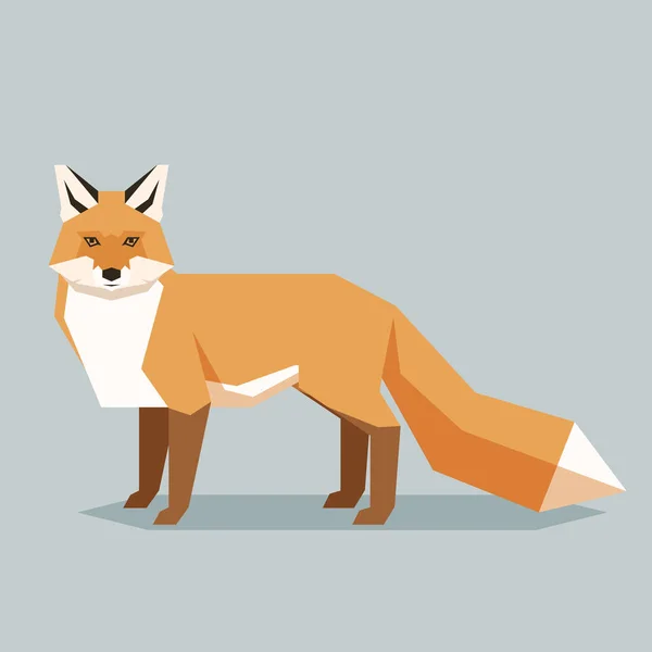 Düz geometrik fox — Stok Vektör