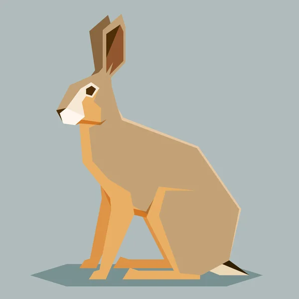 Düz geometrik Hare — Stok Vektör