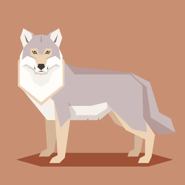 平坦な幾何のオオカミ — ストックベクタ