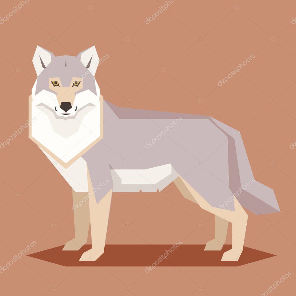Vector image of the Flat geometric Wolf
