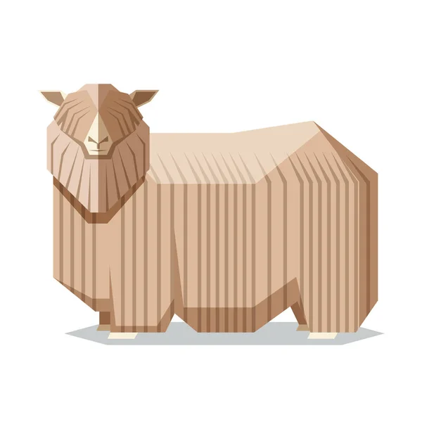 Piatto geometrico Lincoln pecore — Vettoriale Stock