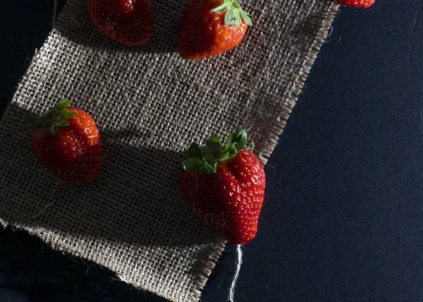 Dark food strawberry — Stock Photo, Image