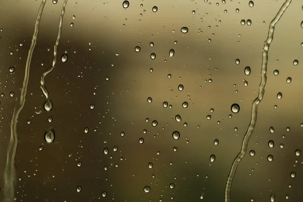 Vatten Regn Droppar Glaset — Stockfoto