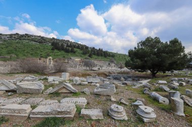 Türkiye / İzmir / Selcuk 27 Şubat 2019 Roma döneminden antik Efes kentinden görüntüler.
