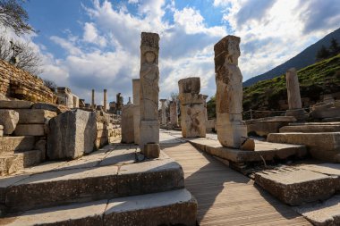 Türkiye / İzmir / Selcuk 27 Şubat 2019 Roma döneminden antik Efes kentinden görüntüler.