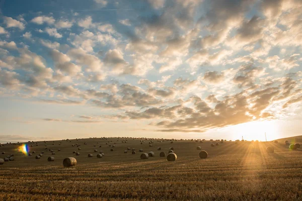 Straw Bales Beautiful Scenery — Stock Photo, Image