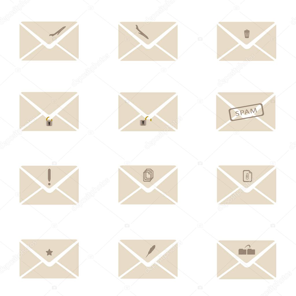e-mail icons for original design.      