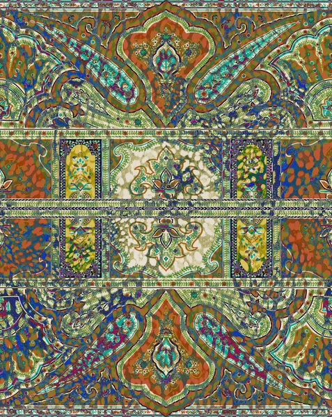 Paisley Pattern Vintage Background Batik Style Beautiful Multicolor Floral Your — Stock Photo, Image