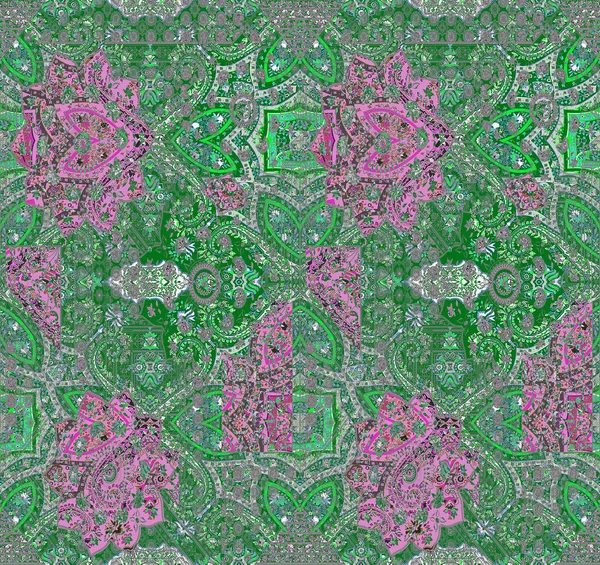 Paisley Desen Batik Tarzında Vintage Arka Plan Güzel Çok Renkli — Stok fotoğraf