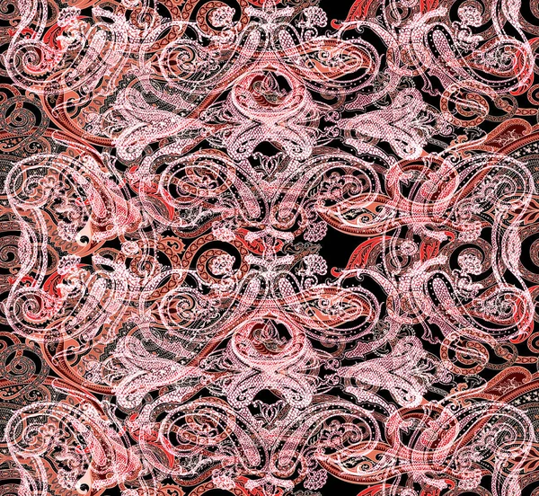 Wzór Paisley Tło Stylu Batik Multicolor Piękny Kwiatowy Dla Twojej — Zdjęcie stockowe