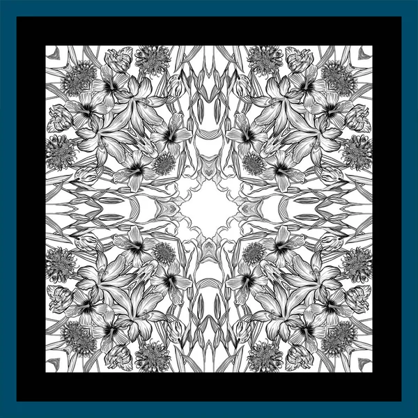Patrón de flores para textil. Bufanda de seda —  Fotos de Stock