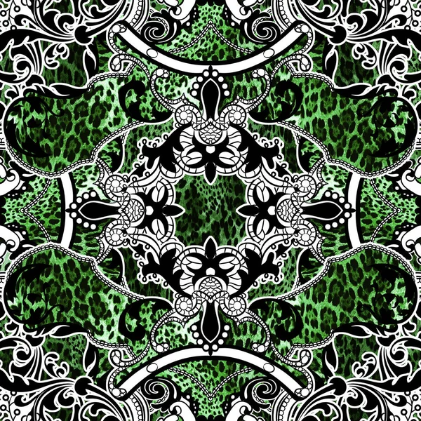 Paisley with animal skin pattern. — Stock Photo, Image