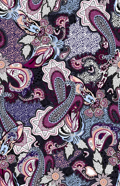 Fashion print for clothes. Seamless ethnic paisley pattern.