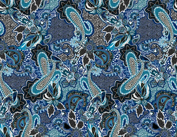 Fashion print for clothes. Seamless ethnic paisley pattern. — Stock Photo, Image