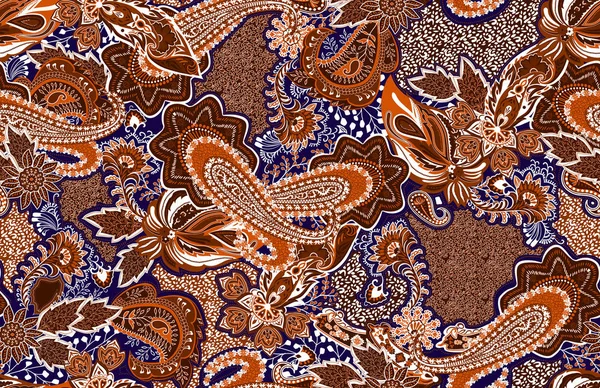 Fashion print for clothes. Seamless ethnic paisley pattern. — Stock Photo, Image