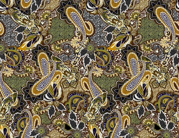 Impressão de moda para roupas. Padrão paisley étnico sem costura . — Fotografia de Stock