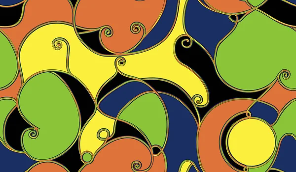 Absztrakt színes kézi sketched swirls Pattern — Stock Fotó