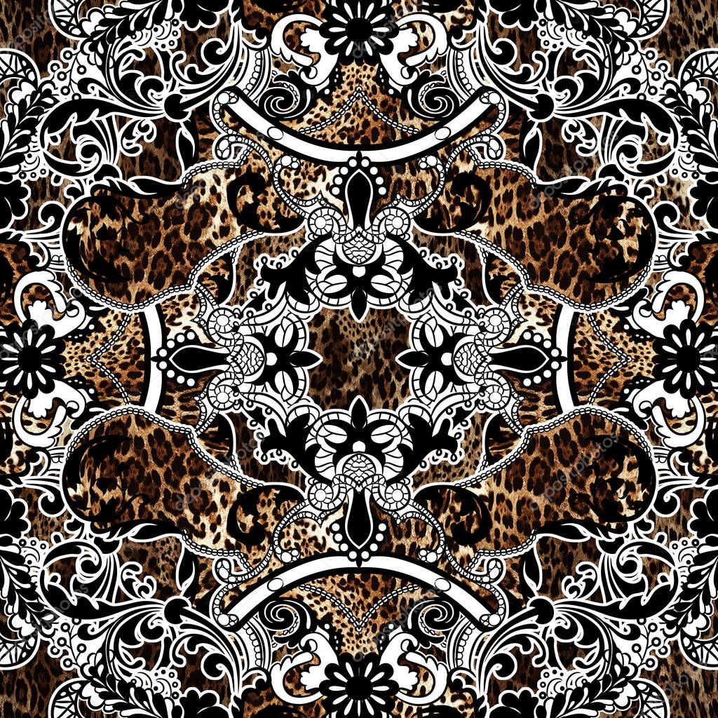 Paisley with animal skin pattern.