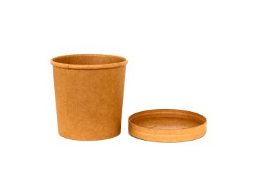 Kraft Gıda ambalajlama için karton kutu. Çay, kahve, tahıl, yoğurt. Beyaz arka plan üzerinde izole